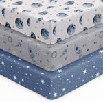 Unnivoll Baby Crib Sheets for Boys Girls, 28x52x8in Fitted Crib Sheet Neutral 3 Pack for Standard Crib and Toddler Mattress, Breathable Soft Microfiber Baby Sheet White Brown Sun God - Image 13