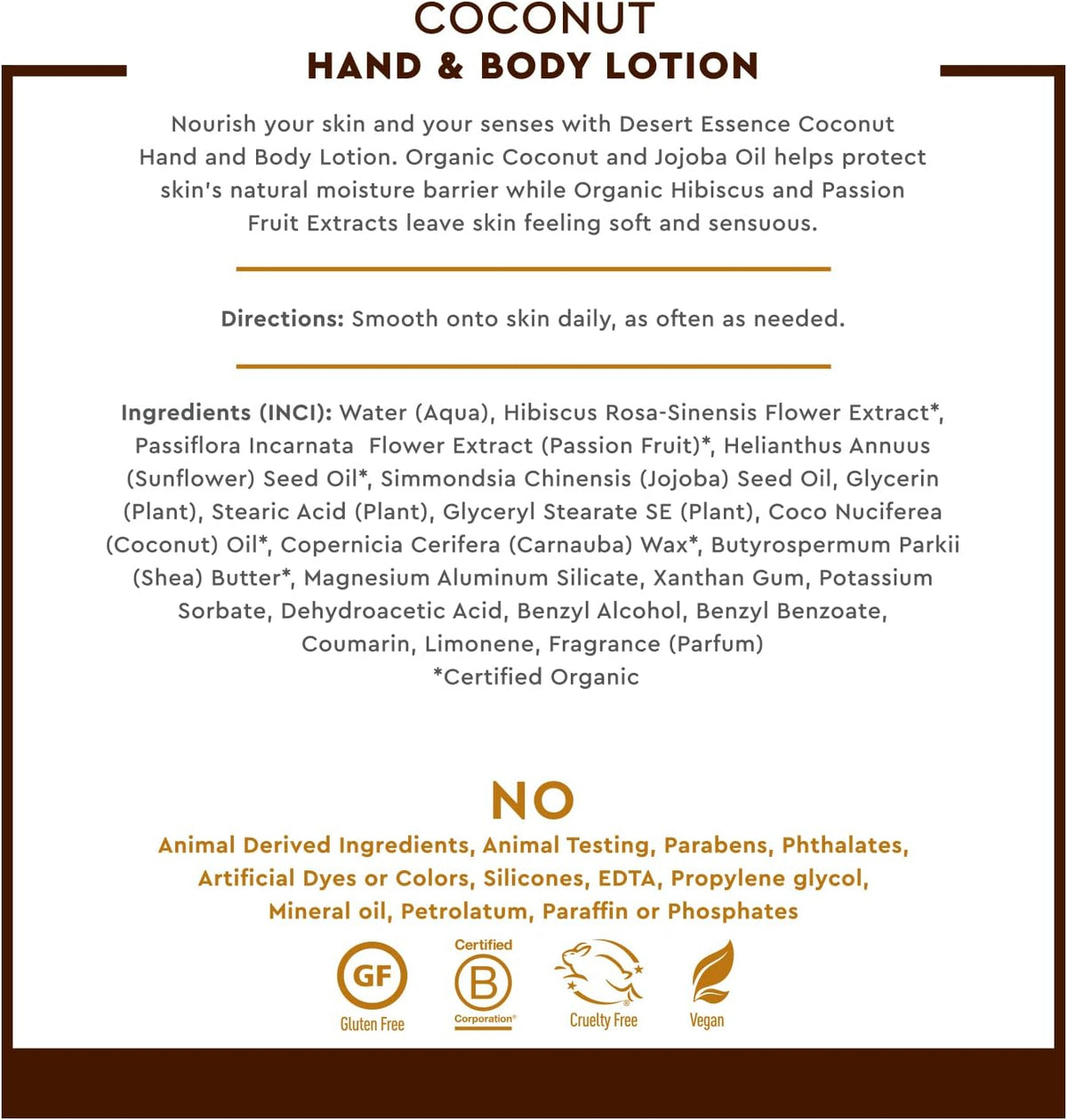 Desert Essence coconut hand and body lotion lifestyle product shot