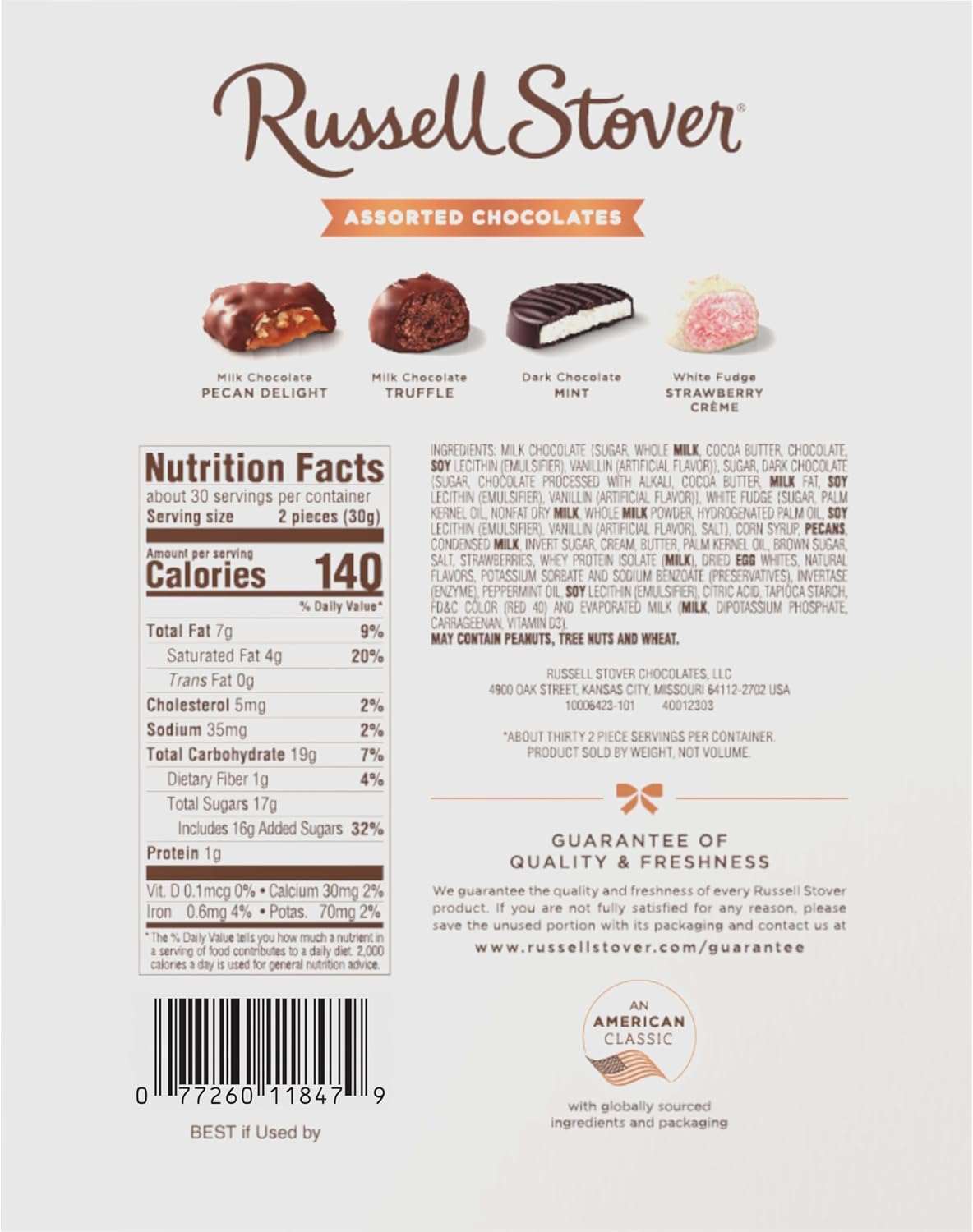 Russell Stover assorted premium milk and dark chocolate selection lifestyle setting