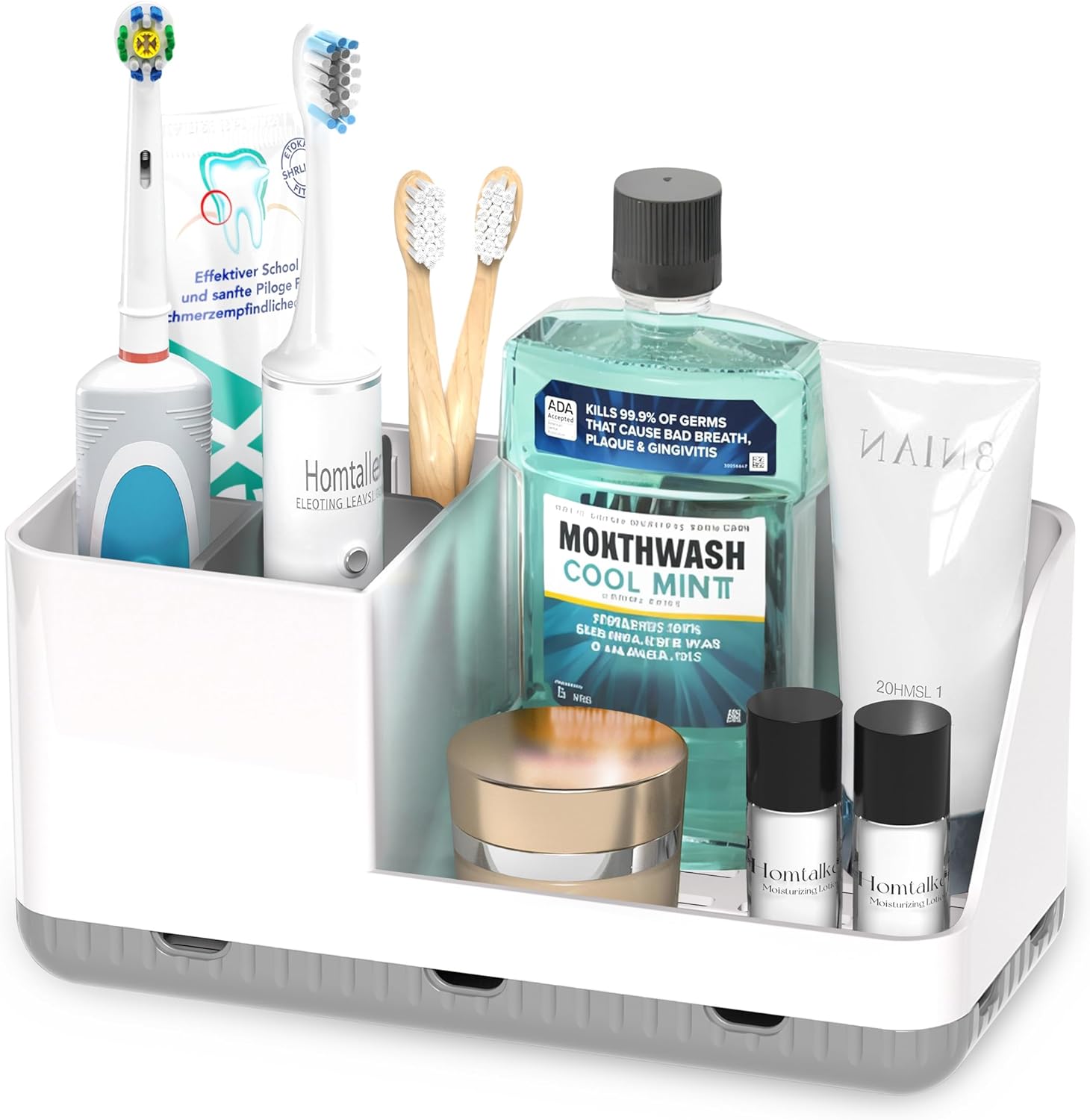 Homtalker bathroom counter toothbrush holder front view