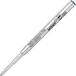 Montblanc blue ink refill metal tip close up view