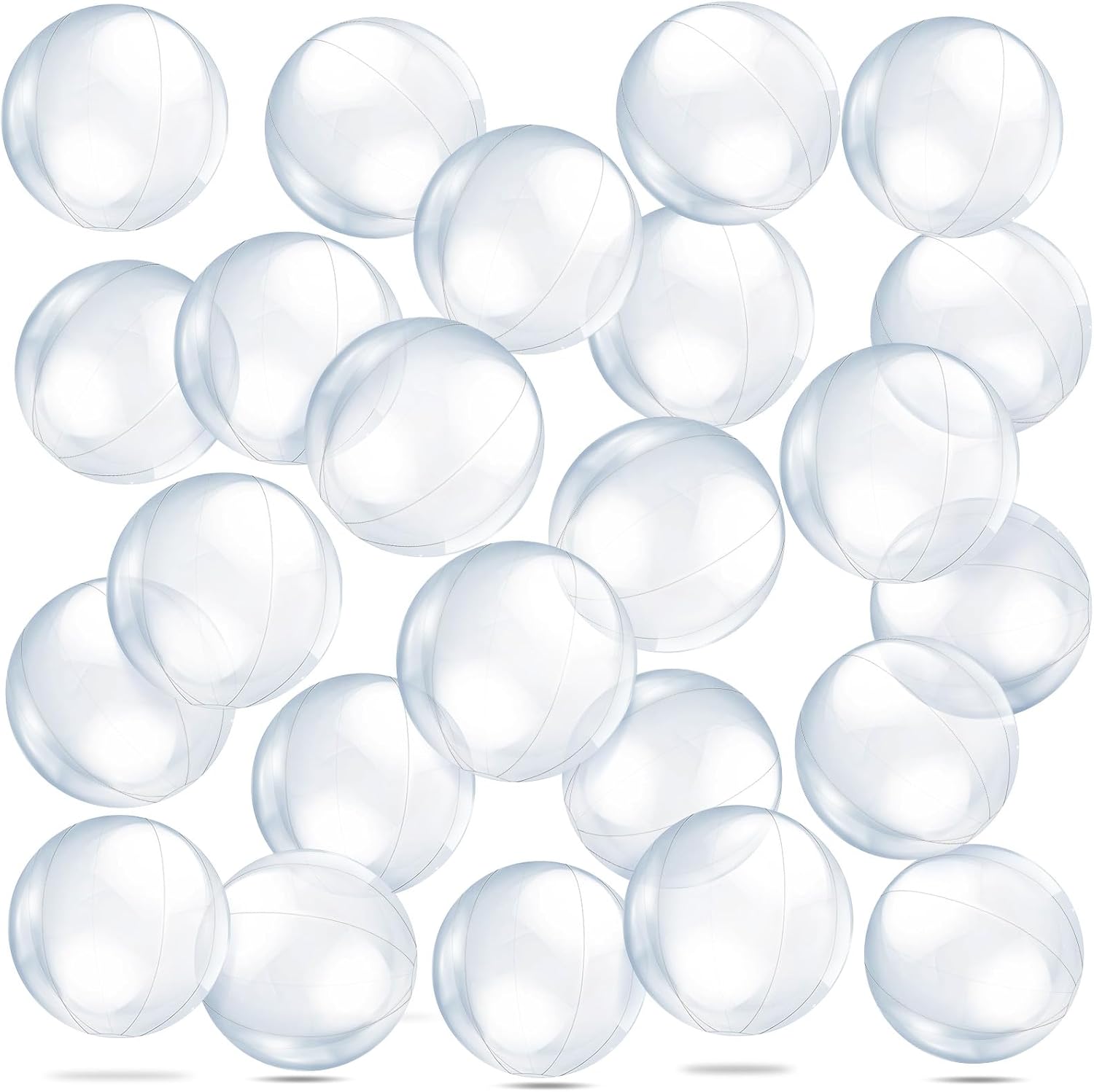 Yinder clear inflatable beach ball front view pack of twenty-four