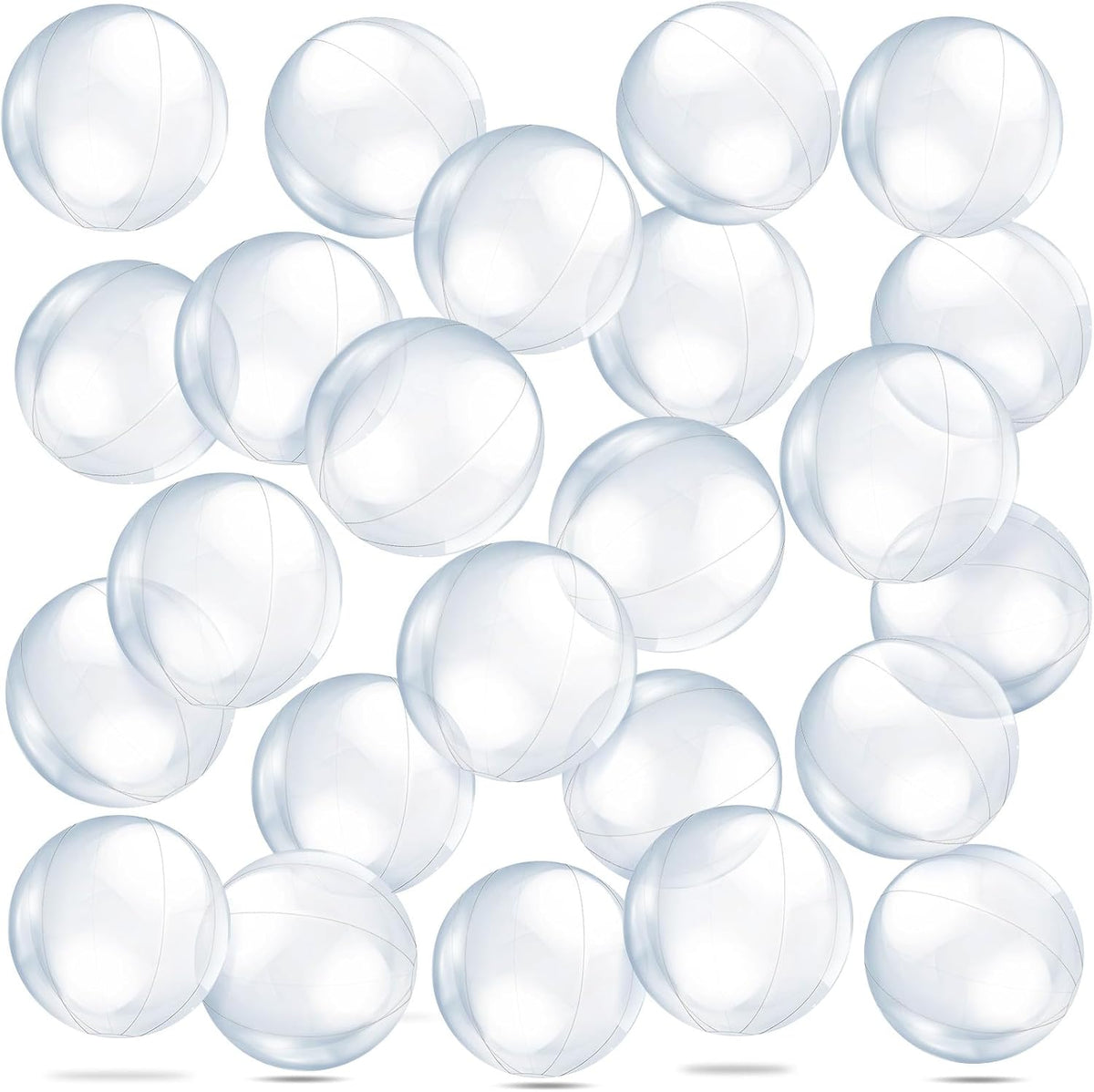 Yinder clear inflatable beach ball front view pack of twenty-four