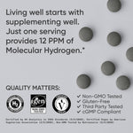 Sports Research hydrogen water tablets back label showing magnesium ingredient facts.