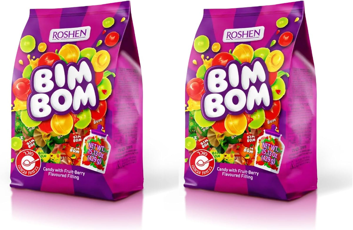 Roshen Bim Bom Hard Candy, 2.2 Lbs, Assorted Fruit & Berry Filled Candies, Individually Wrapped- Pear, Pineapple, Strawberry & Tutti-Frutti Flavors - Image 10