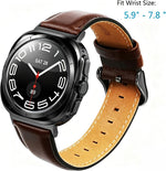 OTOPO brown leather replacement strap with stainless steel buckle