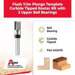 Amana Tool 45475 router bit side profile showing shank