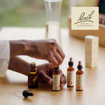 Bach 30 ml glass mixing bottle displayed alongside included identification labels.
