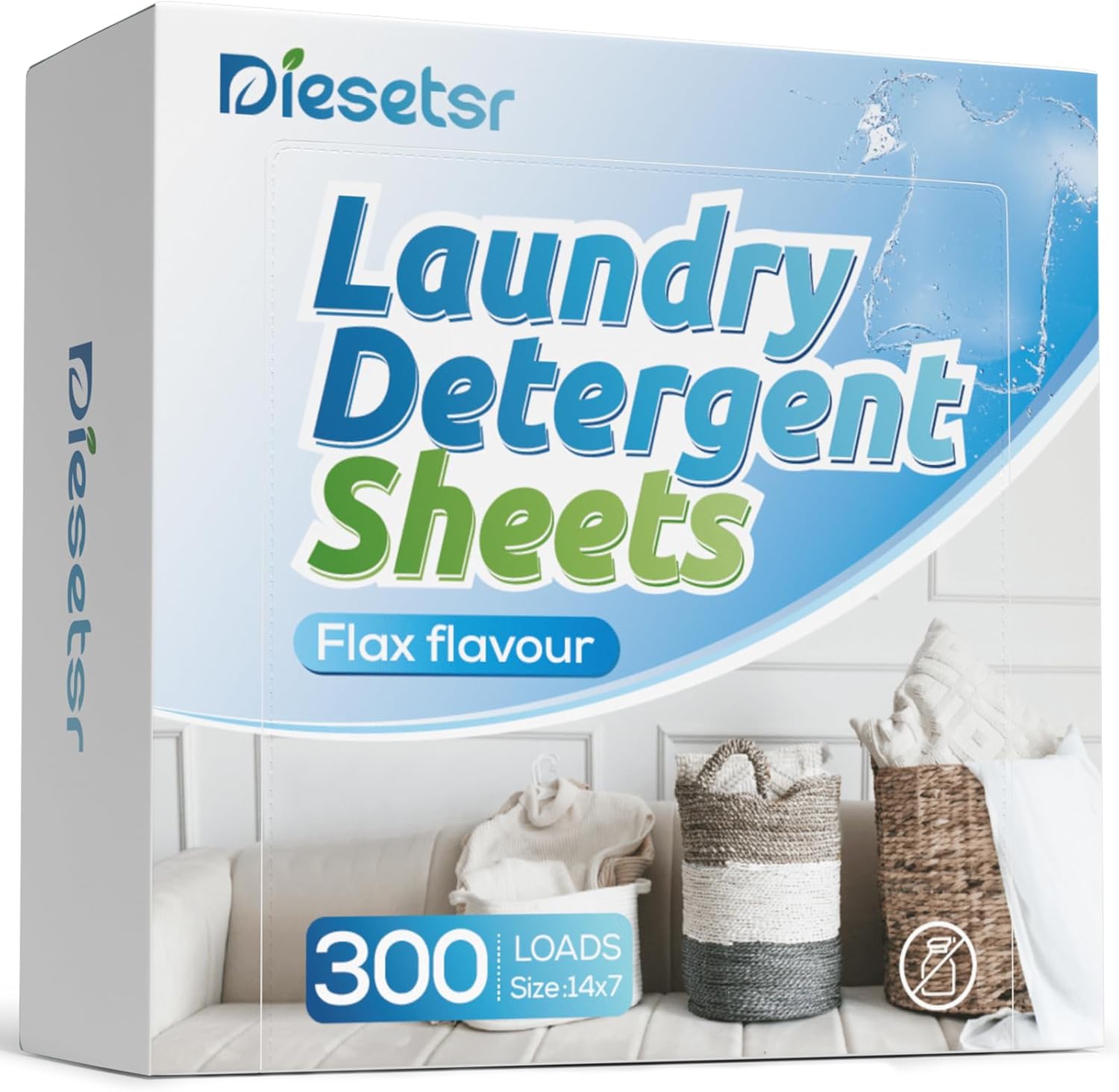 Diesetsr Laundry Detergent Sheets front packaging view showing fresh linen scent text