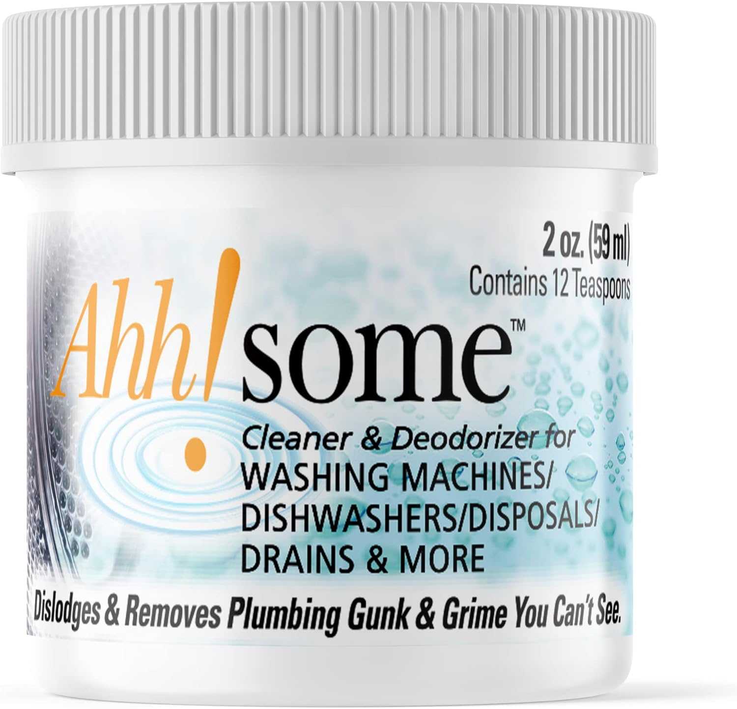 Ahh-Some 2 in 1 washing machine and dishwasher bio cleaner gel front view