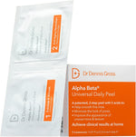 Dr Dennis Gross Alpha Beta Universal Daily Peel packaging front view showing authentic exfoliating pads.