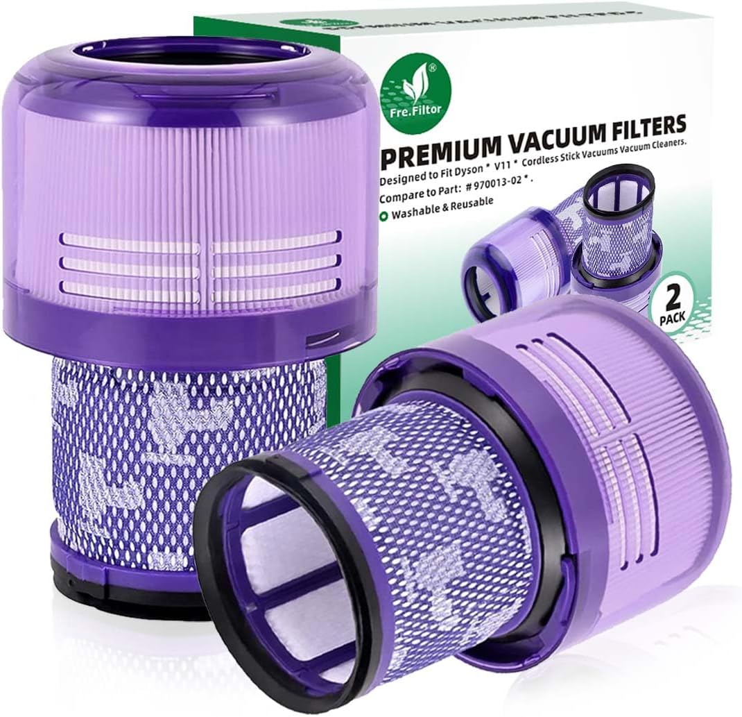 2 Pack Filters Replacement Compatible with Dyson V11 Animal, V11 Torque Drive, V11 Complete, V11 Extra, V15/V15s Detect, Washable, Reusable Cordless Vacuum Filter for Pet Hair, Dirt, Dust - Image 1