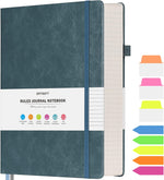 Offigift blue hardcover notebook shown in an office setting
