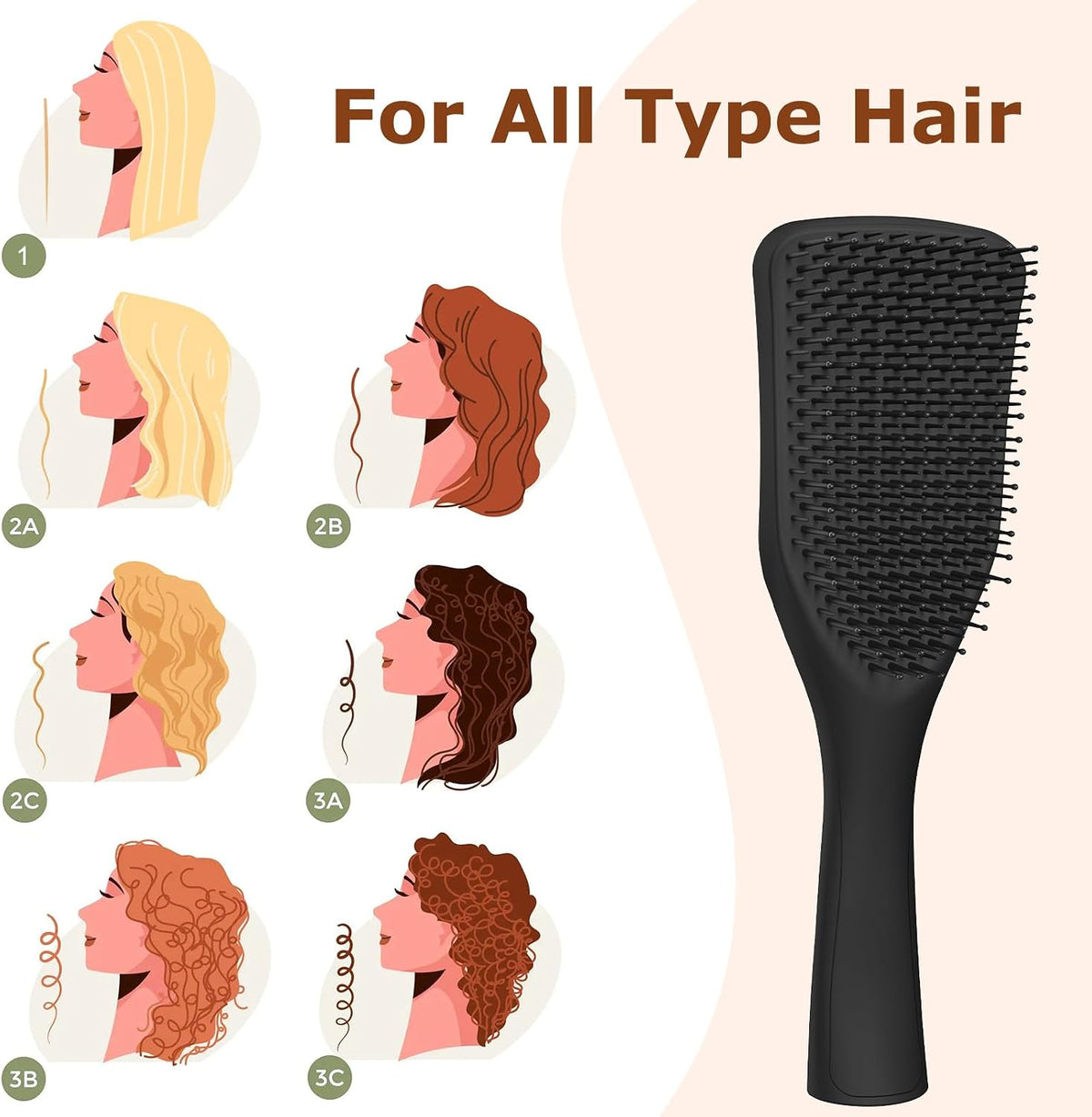 Shinlea wave shaped hairbrush side profile