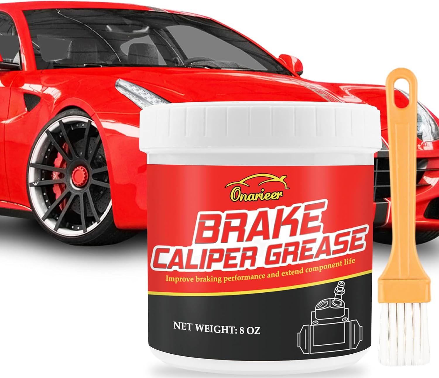 Onarieer Premium Brake Caliper Grease 8 fluid ounce front view