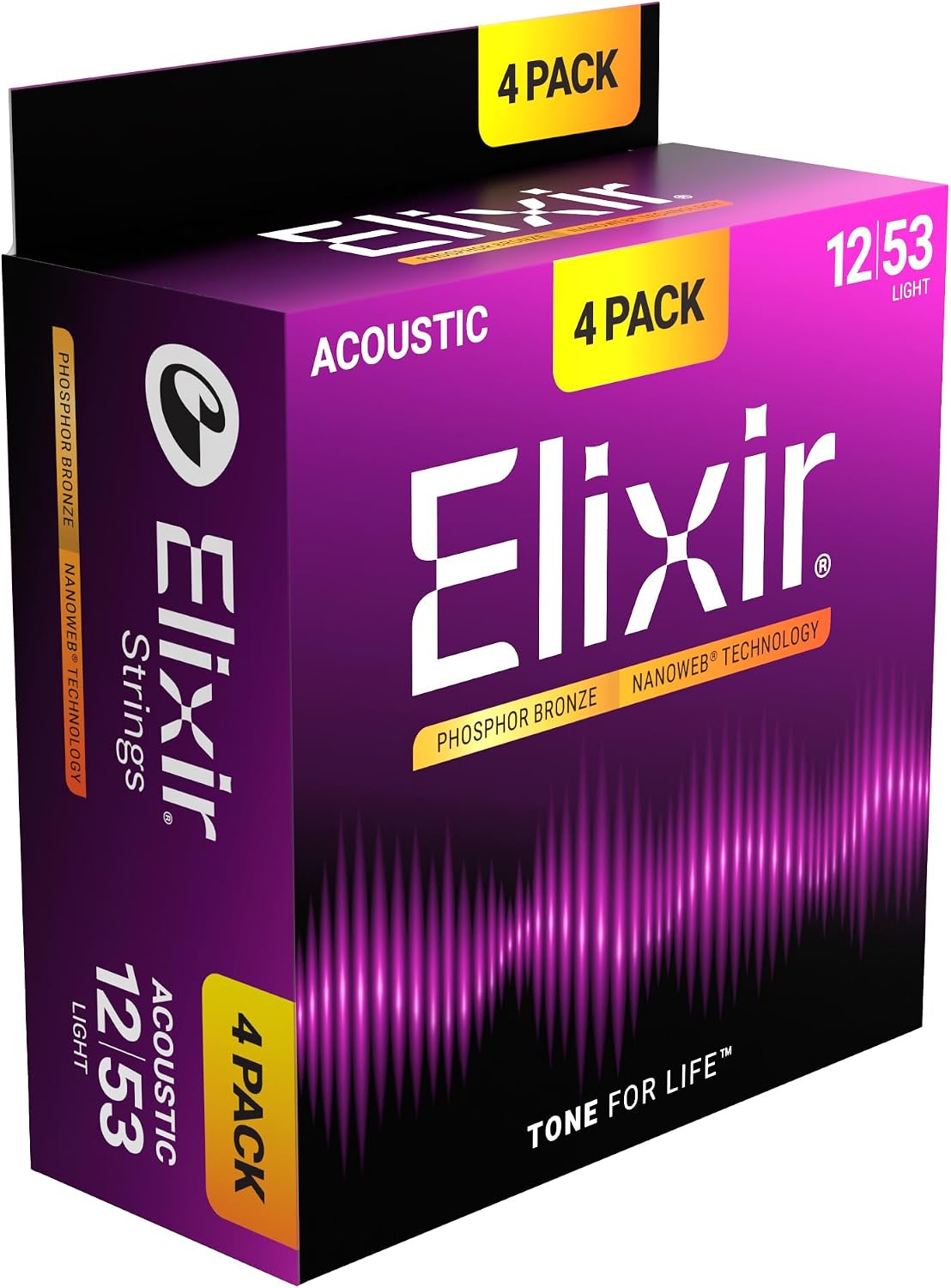 Elixir Strings, Acoustic Guitar Strings, Phosphor Bronze with NANOWEB Technology, Longest-Lasting Rich and Full Tone For Life with Comfortable Feel, 6 String Set, Light/Medium 12-56 - Image 15