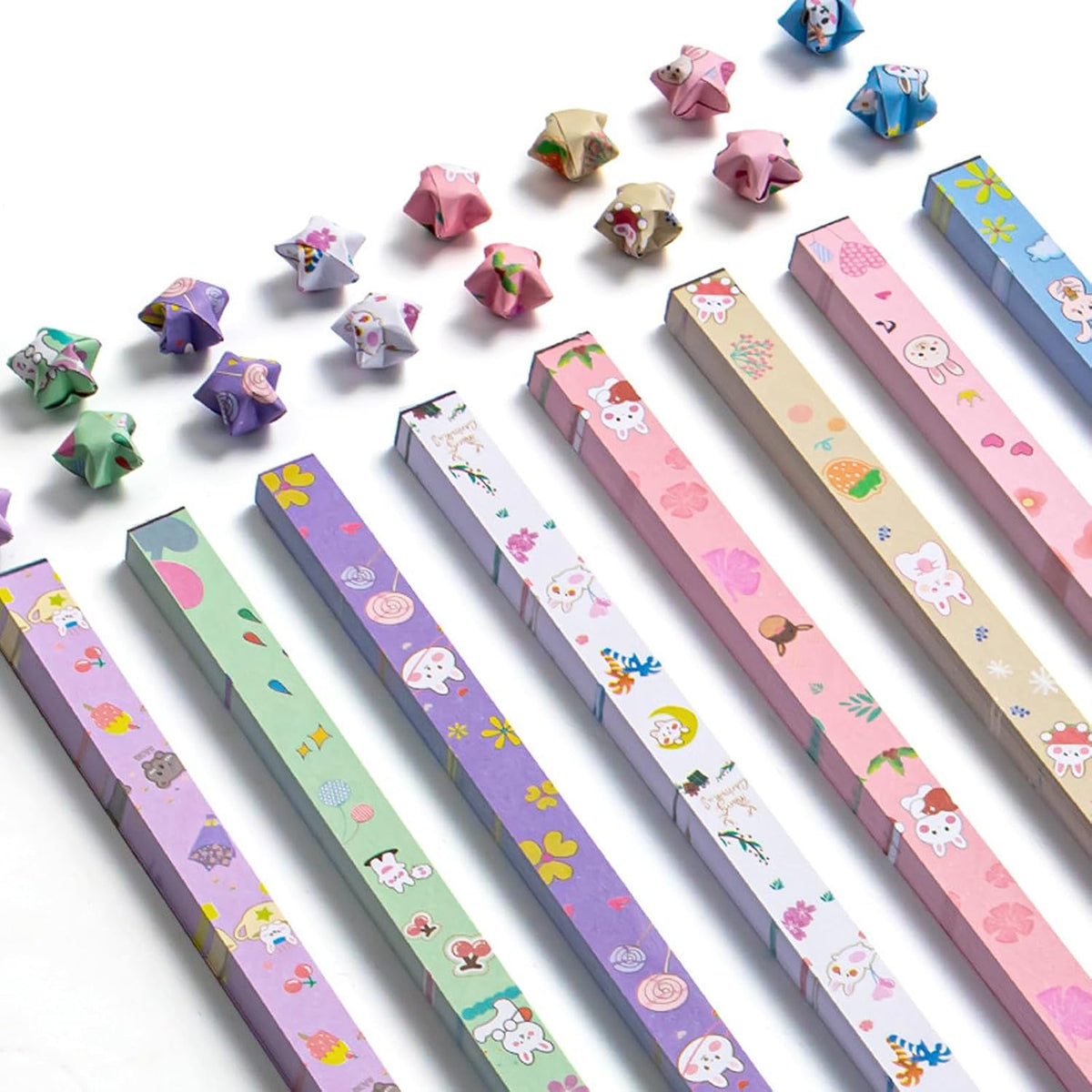 300 Sheets Luminous Origami Star Paper Strips 18 Different Styles | Lucky Colorful Decorative Star Paper Strips, DIY Hand Art Crafts Gift For Children And Adults - Image 11