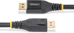 StarTech 8K DisplayPort cable connector close-up with latching mechanism