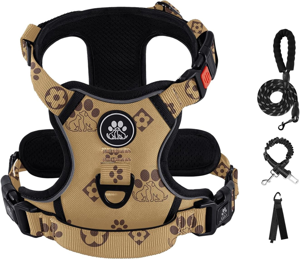 IVY&LANE No Pull Dog Harness for Small Dogs, Dog Vest Harness with Leash, Safety Belt and Storage Strap, Fully Adjustable Harness, 360 degrees Reflective Strip, Soft Handle (Purple, S) - Image 11