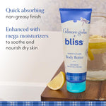 Bliss limited edition Gilmore Girls nourishing body cream for dry skin relief.