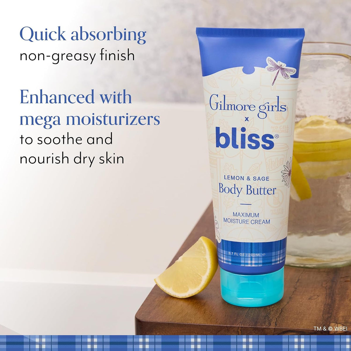 Bliss limited edition Gilmore Girls nourishing body cream for dry skin relief.