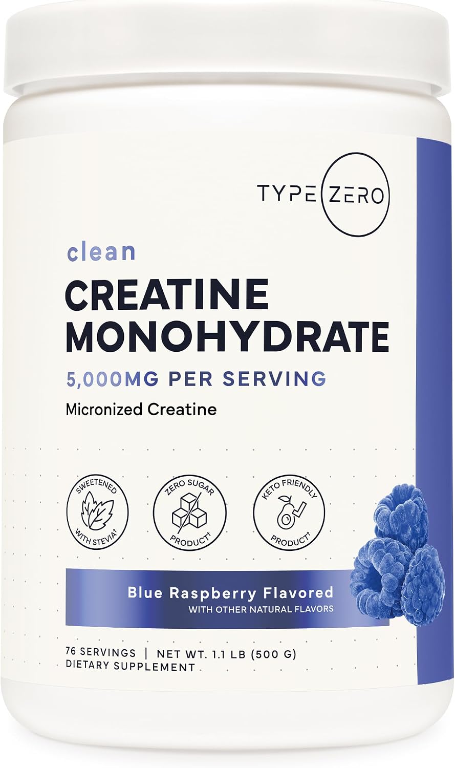 Type Zero Creatine Monohydrate Powder front view fitness supplement