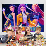 Tudomro neon cyberpunk kids party decorations photo background close up