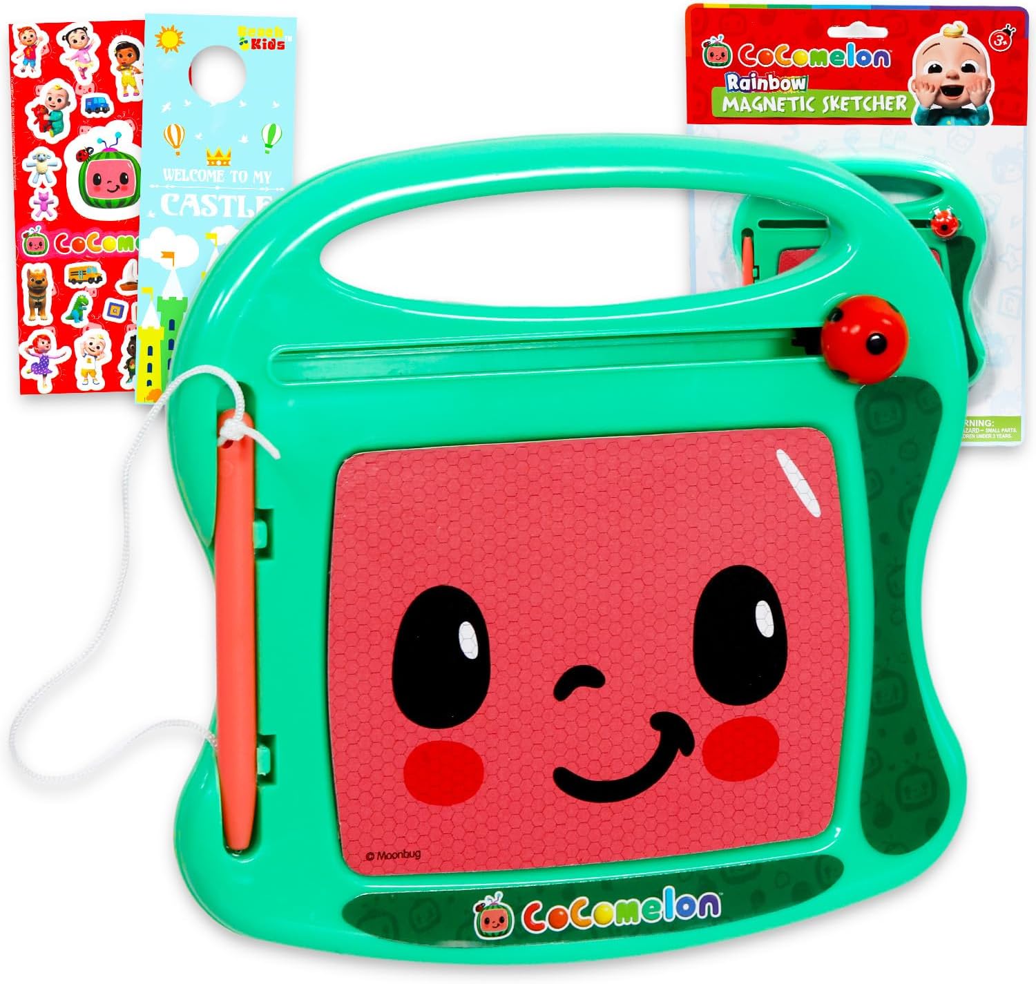 Cocomelon magnetic drawing pad with stylus and carry handle