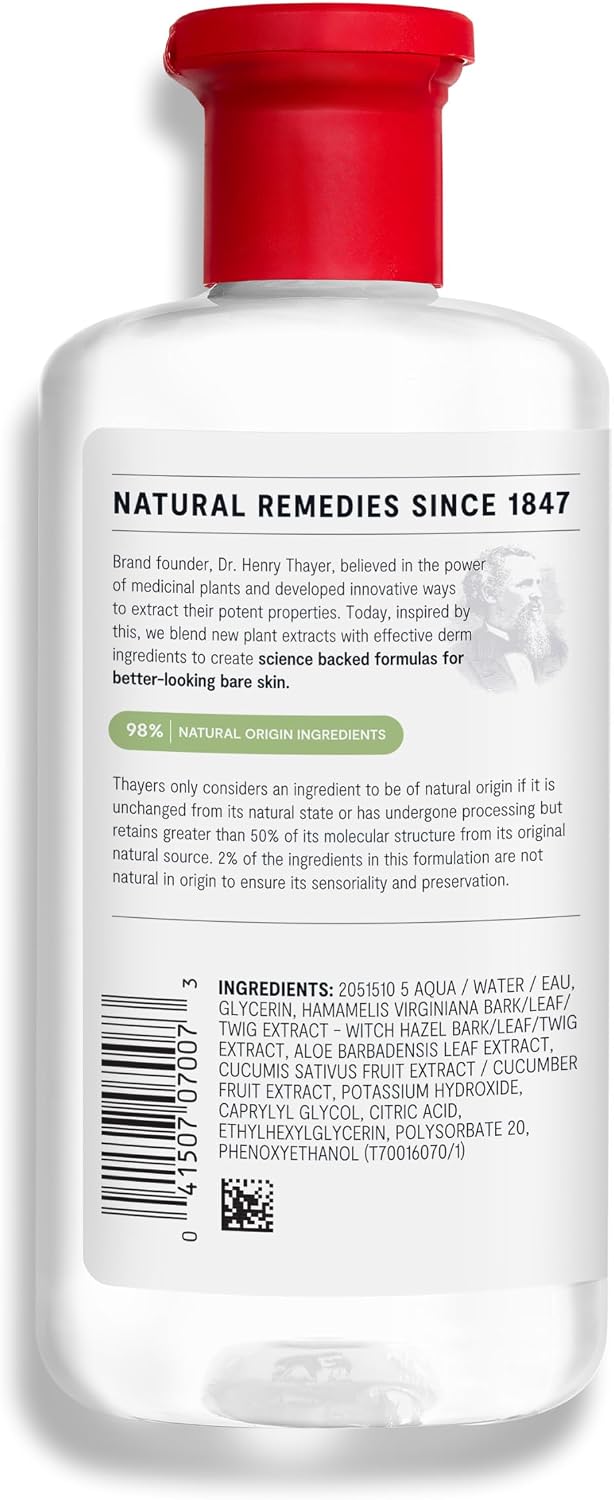 THAYERS Alcohol-Free, Hydrating Cucumber Witch Hazel Facial Toner with Aloe Vera Formula, Vegan, Dermatologist Tested and Recommended, 12 Oz (Packaging May Vary) - Image 9