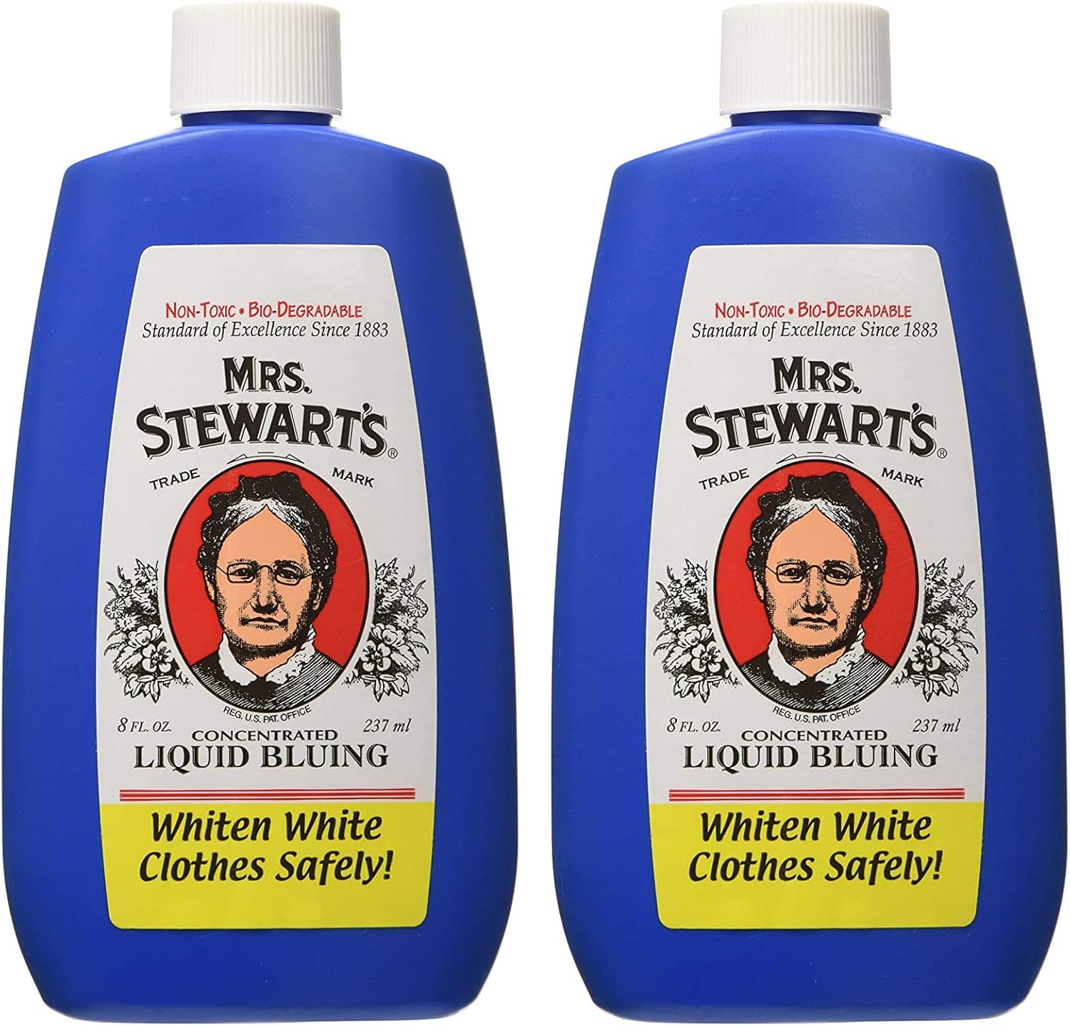 Mrs. Stewart's Concentrated Liquid Bluing 8 Ounce Pack of 2 front view laundry whitener.