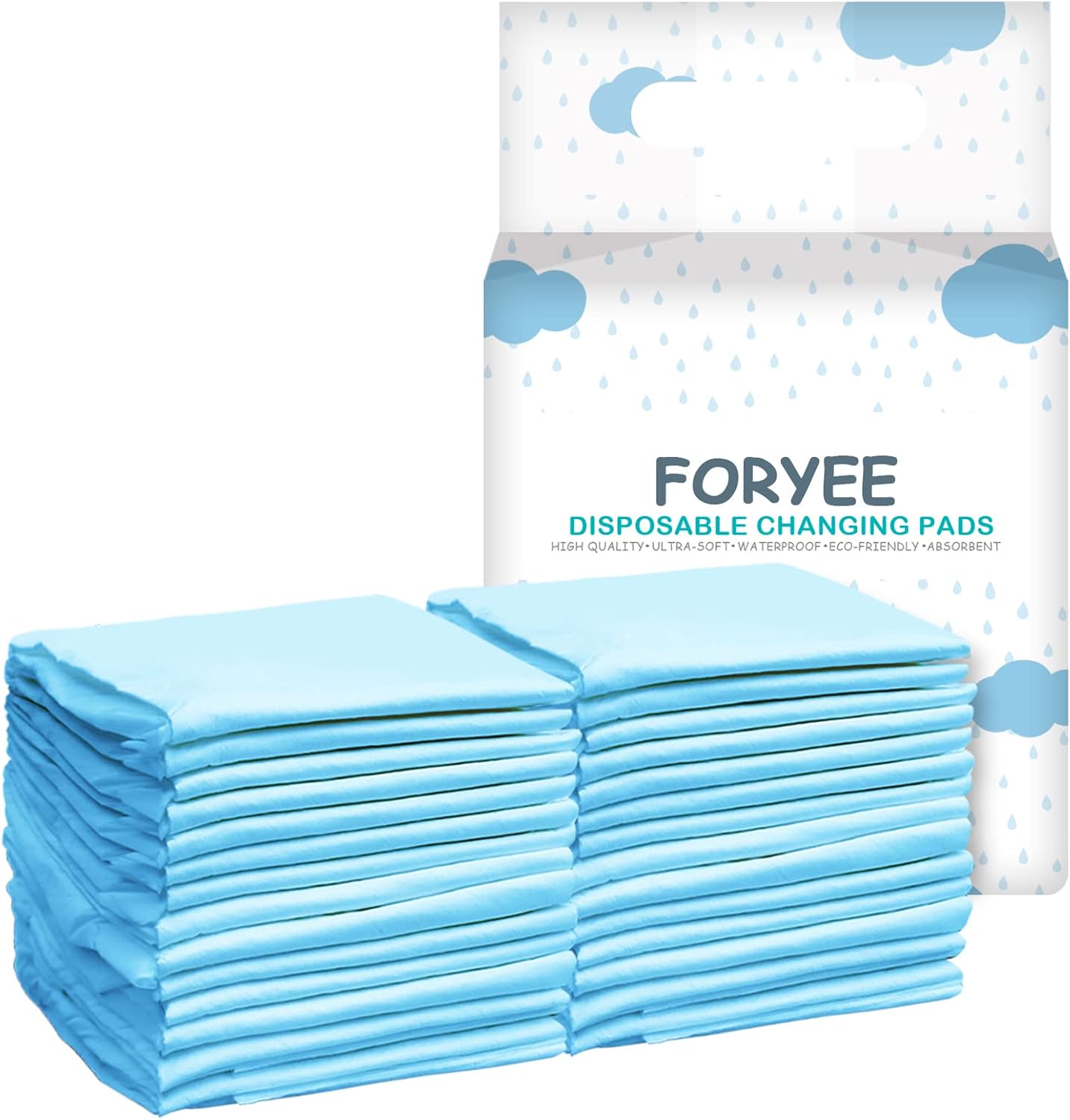 Foryee disposable changing pad liners 25 pack front view