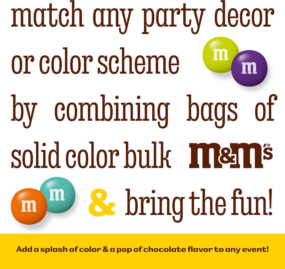 M&M'S white milk chocolate candy for dessert tables