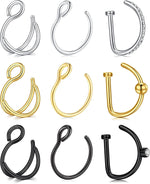 MODRSA fake nose ring front view stainless steel