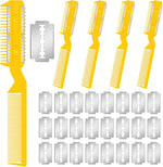 Yinkin 5 Pieces Razor Comb for Dogs Hair Grooming Trimmer for Pet Razor Comb with 25 Extra Blades Manual Dog Hair Trimmer Double Edge for Cats Hair Cutting Tool(Blue) - Image 9