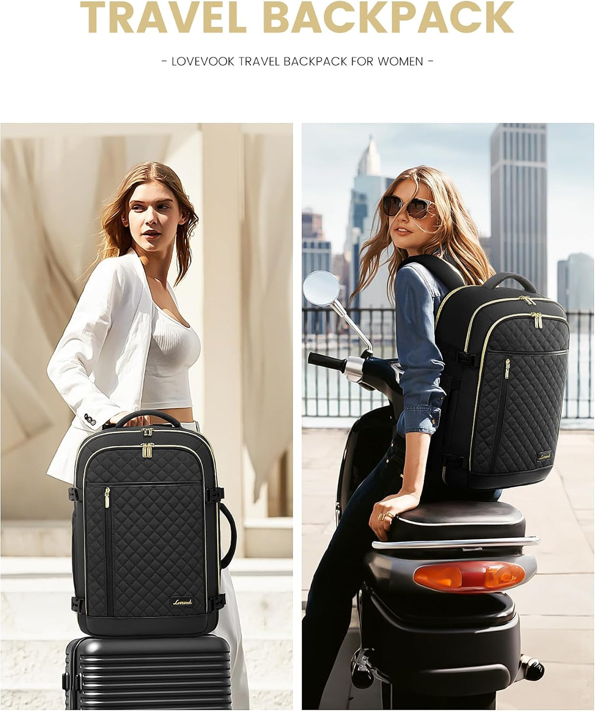 LOVEVOOK travel bag worn by model