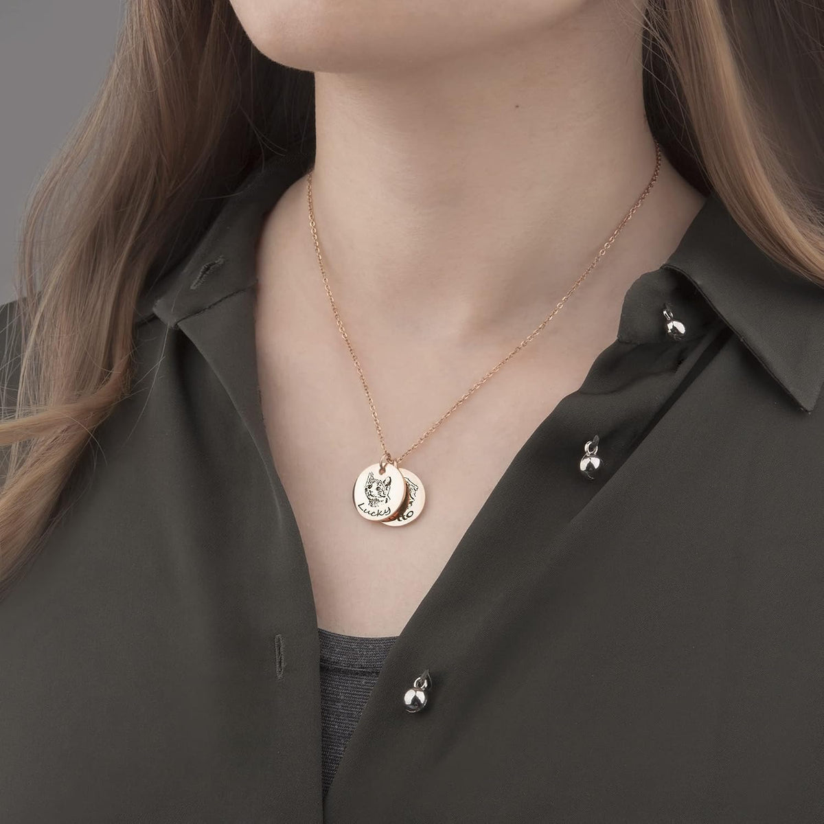 Anavia personalized round photo necklace for animal lovers