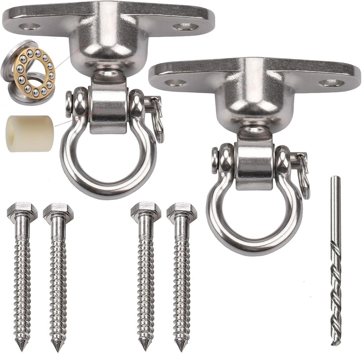 WWFFEN heavy duty swing hanger front view showing stainless steel bracket and dual rotation mechanism