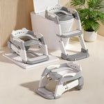 CandyHome 3 in 1 potty training seat with step stool ladder grey front view