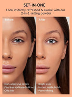 SHEGLAM Bisque shade pinky beige and translucent powder swatches