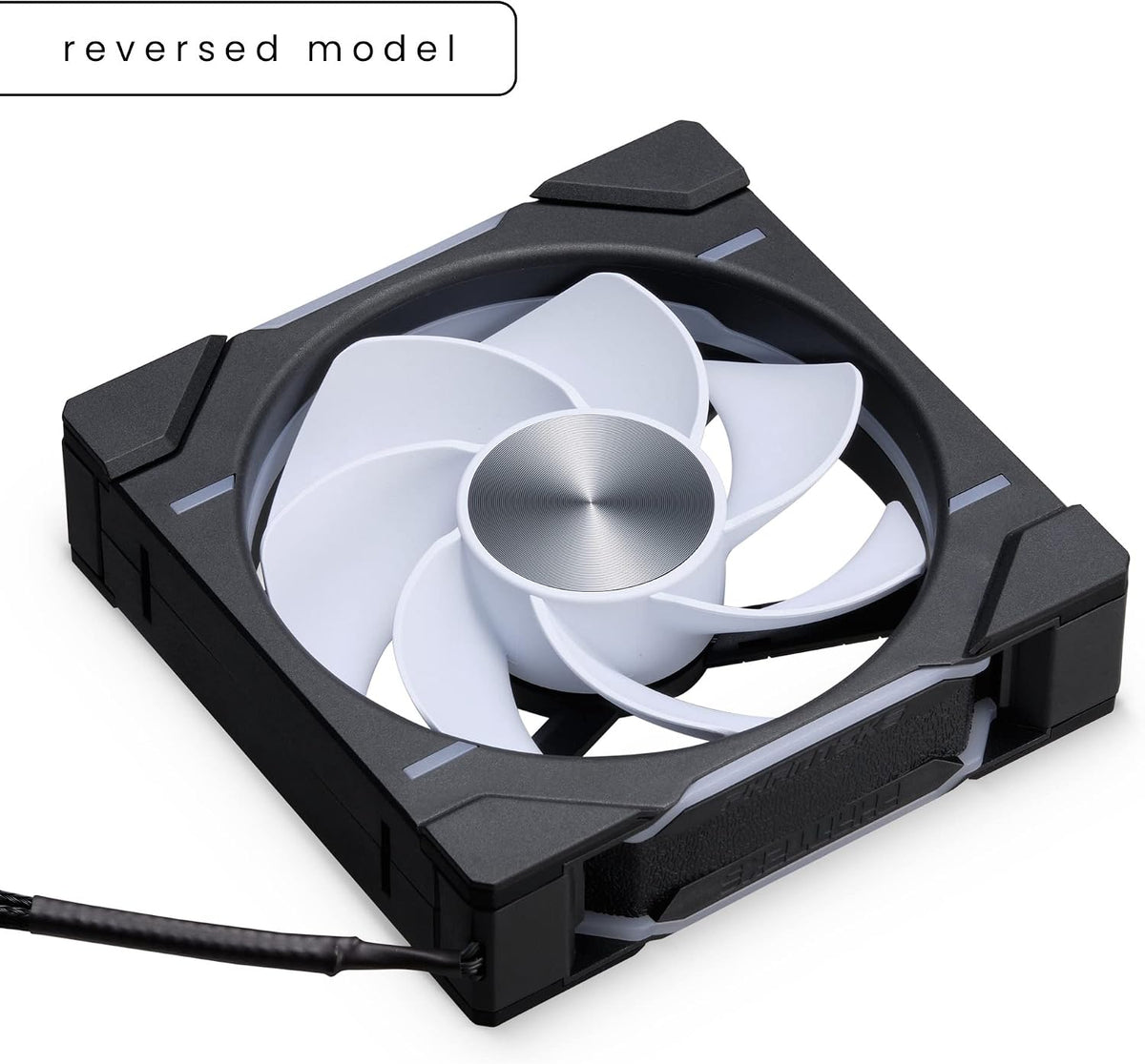 Phanteks D30 120mm ARGB fan side angle highlighting 30mm thickness
