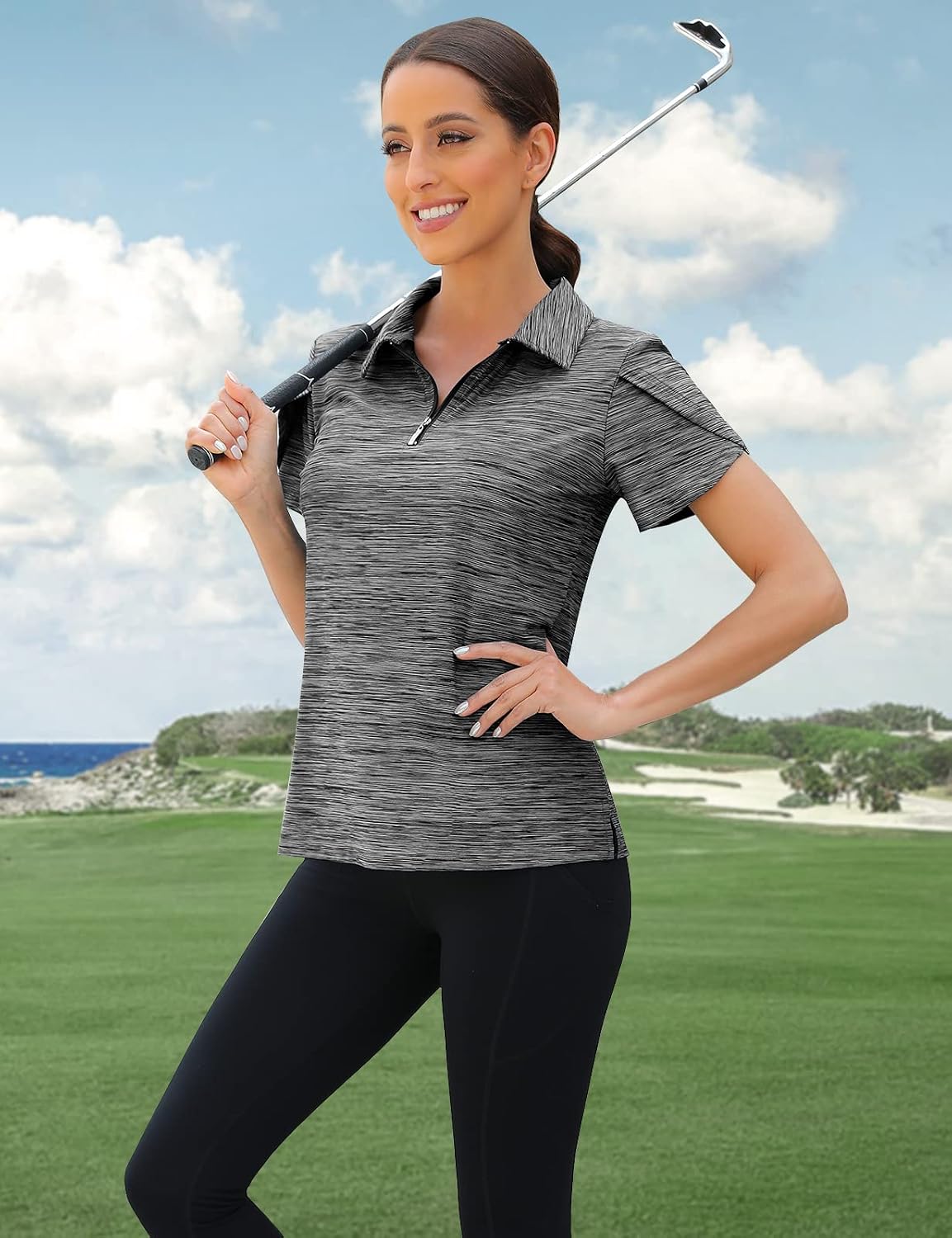 Viracy athletic polo shirt overlap short sleeve