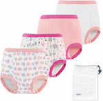 EZ Moms high waist cotton toddler potty training underwear front view showing the comfortable elastic waistband.