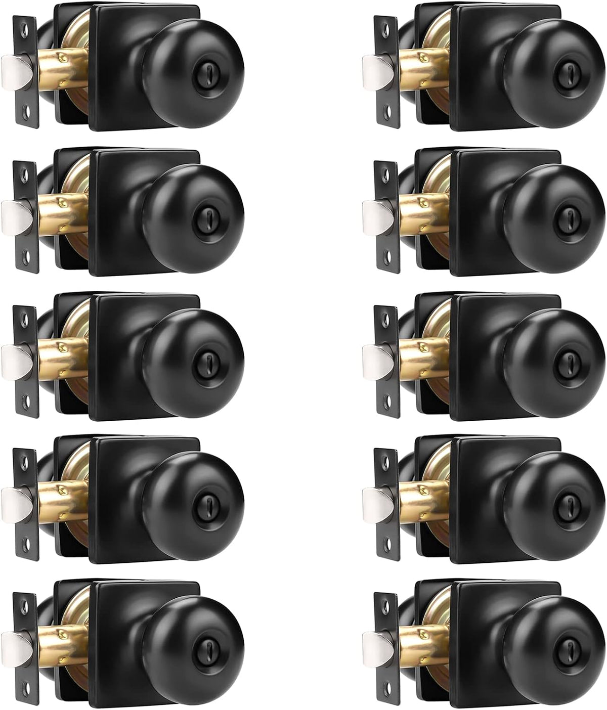 GOBEKOR 1 Pack Dummy Door Knobs Interior Matte Black Single Dummy Door Knob for Closet Round Dummy Knobs for French Doors Single Side Knob - Image 12