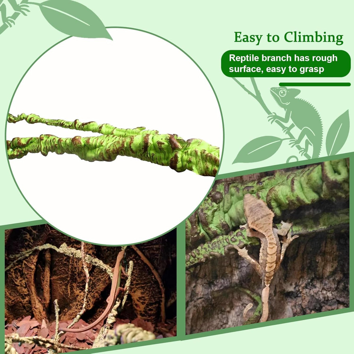 Bnosdm artificial jungle plant for bearded dragon habitat