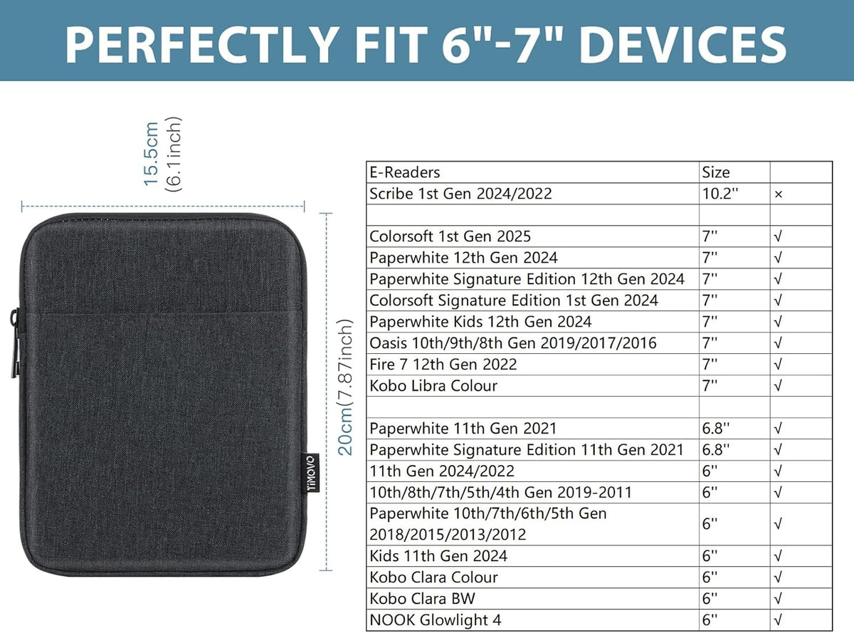 TiMOVO protective sleeve case displaying zipper closure.