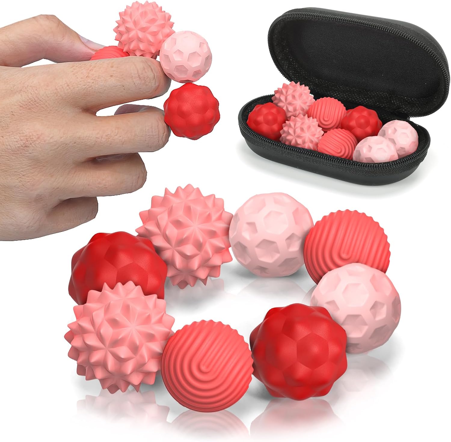 AotBlcer silicone magnetic fidget balls set of 8 pieces front view