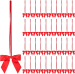 Meseey stretch elastic loops with pre-tied red ribbon bows front view for gift wrapping