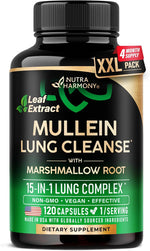NutraHarmony Mullein Lung Detox supplement bottle front view respiratory support