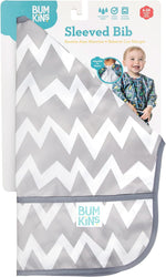 Bumkins Sleeved Bib for Girl or Boy, Baby and Toddler for 6-24 Mos, Essential Must Have for Eating, Feeding, Baby Led Weaning Supplies, Long Sleeve Mess Saving Food Catcher, Soft Fabric, Gray Chevron - Image 6