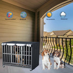 MDHAO premium weather resistant dog kennel cover showcasing secure snap button attachments